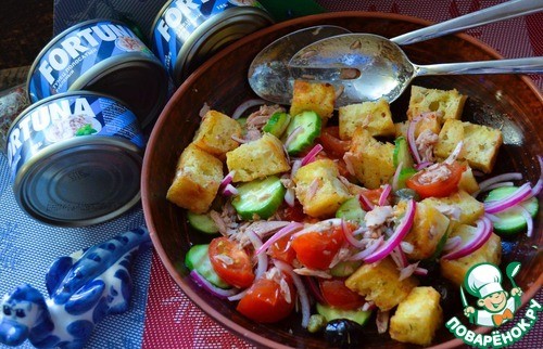 Панцанелла с тунцом и каперсами Панцанелла с тунцом и каперсами
