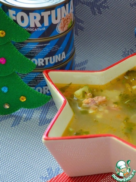 Рассольник с тунцом и булгуром Рассольник с тунцом и булгуром