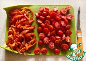 Салат с рукколой, тунцом и овощами Салат с рукколой, тунцом и овощами