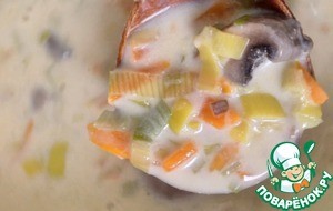 Сливочный суп с шампиньонами и тунцом Сливочный суп с шампиньонами и тунцом