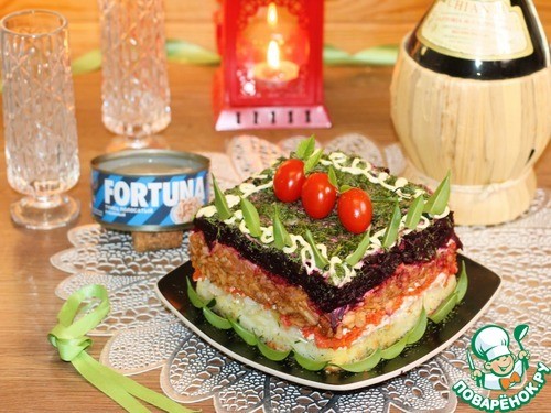 Слоёный салат на праздничный стол Слоёный салат на праздничный стол