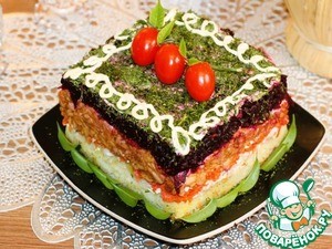 Слоёный салат на праздничный стол Слоёный салат на праздничный стол