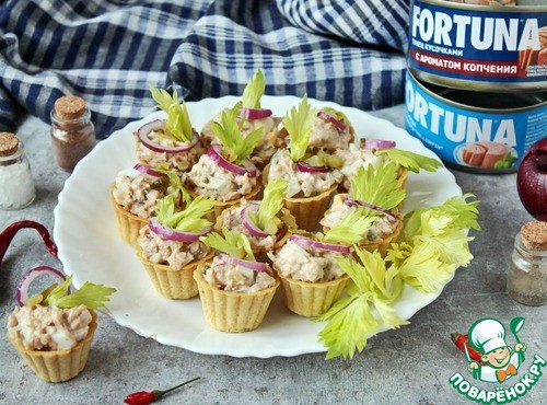 Тарталетки с тунцом и огурцом Тарталетки с тунцом и огурцом