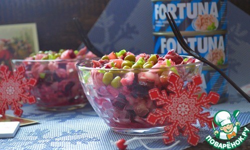 Винегрет с острой капустой и тунцом Винегрет с острой капустой и тунцом