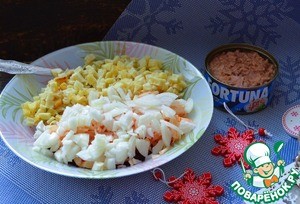 Винегрет с острой капустой и тунцом Винегрет с острой капустой и тунцом