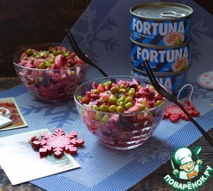 Винегрет с острой капустой и тунцом Винегрет с острой капустой и тунцом