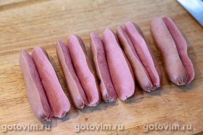 Сосиски, фаршированные омлетом Сосиски, фаршированные омлетом