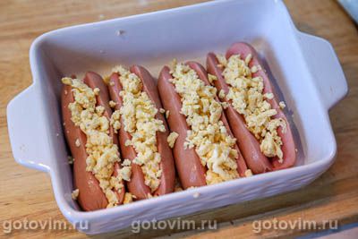 Сосиски, фаршированные омлетом Сосиски, фаршированные омлетом