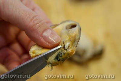 Мидии в створках под корочкой из сухарей и сыра с голубой плесенью Мидии в створках под корочкой из сухарей и сыра с голубой плесенью