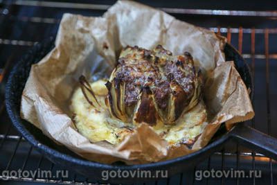 «Цветок» из фаршированного лука с мясом «Цветок» из фаршированного лука с мясом