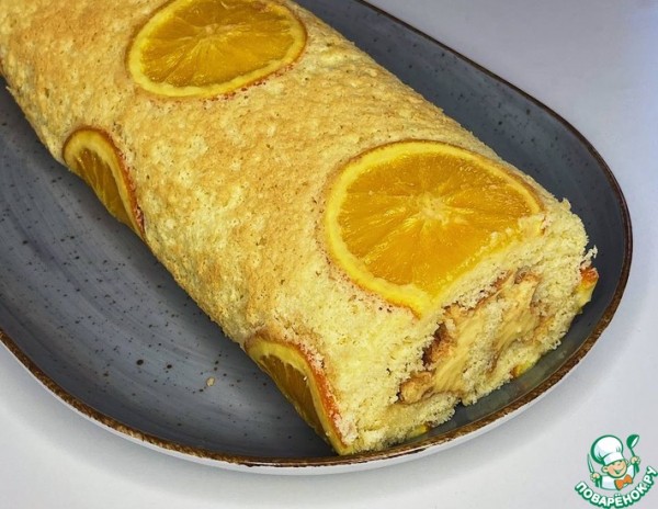 Апельсиновый рулет с апельсиновым кремом Апельсиновый рулет с апельсиновым кремом