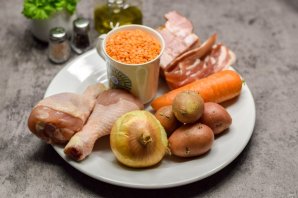 Суп-пюре из чечевицы с беконом Суп-пюре из чечевицы с беконом