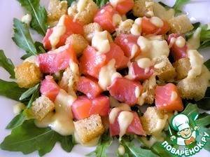 Салат "Цезарь" с семгой
