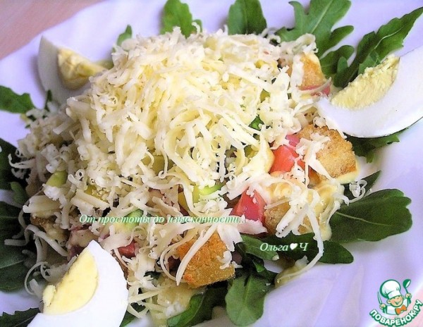 Салат "Цезарь" с семгой