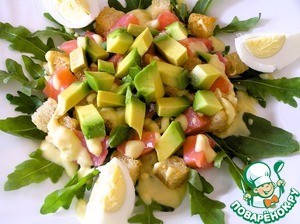 Салат "Цезарь" с семгой