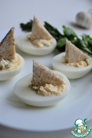 Закуска "Парусники" из яиц Закуска "Парусники" из яиц