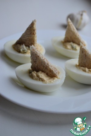 Закуска "Парусники" из яиц Закуска "Парусники" из яиц