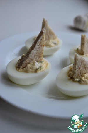 Закуска "Парусники" из яиц Закуска "Парусники" из яиц