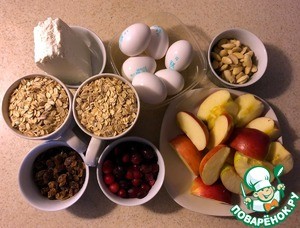 Овсяные маффины с яблоком и клюквой