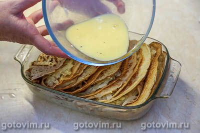 Запеканка из блинов с капустой, яйцом и сыром Запеканка из блинов с капустой, яйцом и сыром