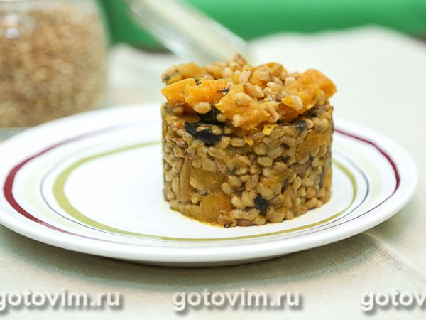 Каша из полбы с грибами и тыквой Каша из полбы с грибами и тыквой