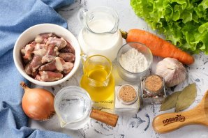 Куриные сердечки в мультиварке в сливках Куриные сердечки в мультиварке в сливках