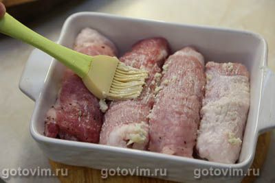 Рулетики из свинины с голубым сыром Рулетики из свинины с голубым сыром