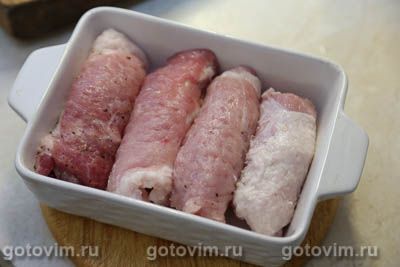 Рулетики из свинины с голубым сыром Рулетики из свинины с голубым сыром