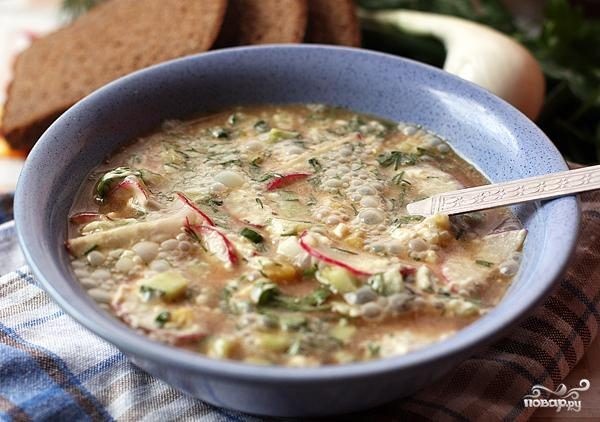 Окрошка на минеральной воде Окрошка на минеральной воде