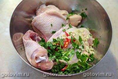 Куриные бедра с мандаринами и перцем чили Куриные бедра с мандаринами и перцем чили