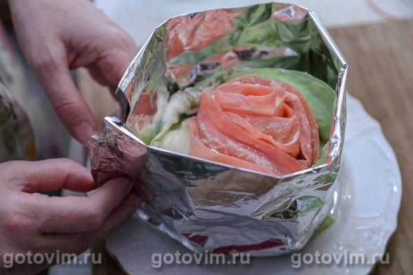 Блинный торт «Роза» с заварным кремом Блинный торт «Роза» с заварным кремом