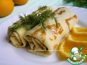 Блинчики с курицей и апельсином Блинчики с курицей и апельсином
