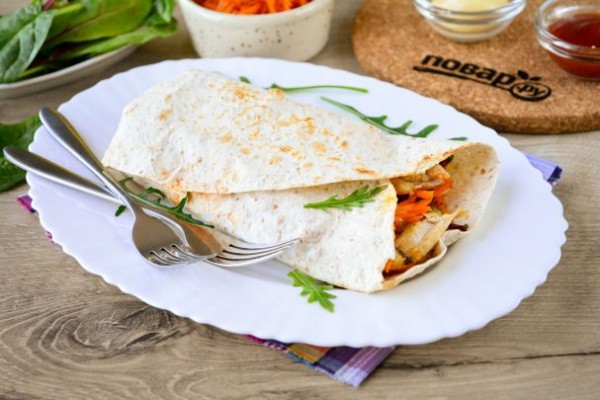 Шаурма в лепешке по-домашнему Шаурма в лепешке по-домашнему