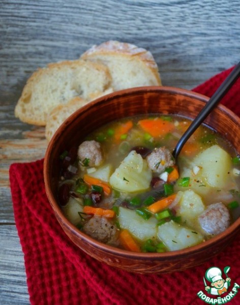 Рагу с фасолью и фрикадельками Рагу с фасолью и фрикадельками