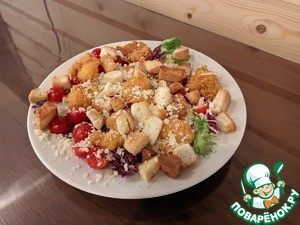 Салат "Цезарь с креветками темпура" Салат "Цезарь с креветками темпура"