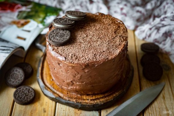 Блинный торт с кремом чиз Блинный торт с кремом чиз