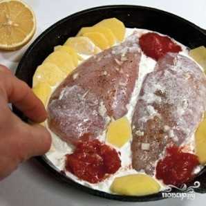 Куриные грудки в сливках под сыром Куриные грудки в сливках под сыром