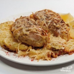 Куриные грудки в сливках под сыром Куриные грудки в сливках под сыром