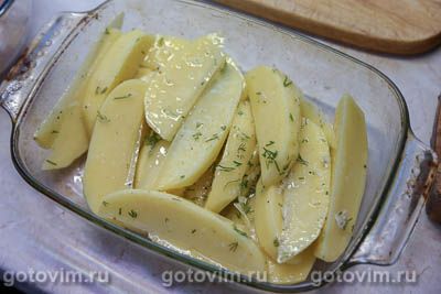 Куриные крылышки в горчичном маринаде, запеченные с картофельными дольками Куриные крылышки в горчичном маринаде, запеченные с картофельными дольками