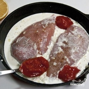 Куриные грудки в сливках под сыром Куриные грудки в сливках под сыром