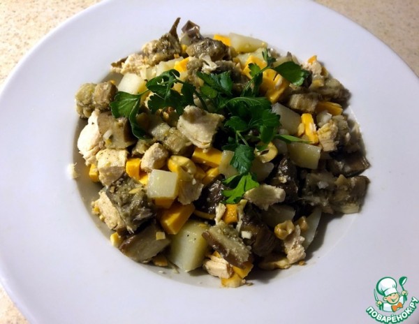 Баклажаны с курицей и кешью Баклажаны с курицей и кешью