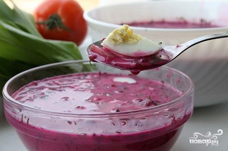 Окрошка со свеклой Окрошка со свеклой