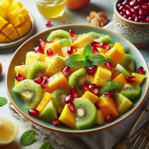 Фруктовый салат с мятным лимонным дрессингом Фруктовый салат с мятным лимонным дрессингом