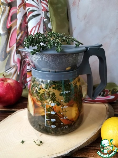 Яблочно-лимонный чай с чабрецом Яблочно-лимонный чай с чабрецом