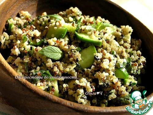 Мятный салат из киноа с зеленью Мятный салат из киноа с зеленью