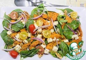 Салат с тыквой, шпинатом и заправкой Шерри Салат с тыквой, шпинатом и заправкой Шерри