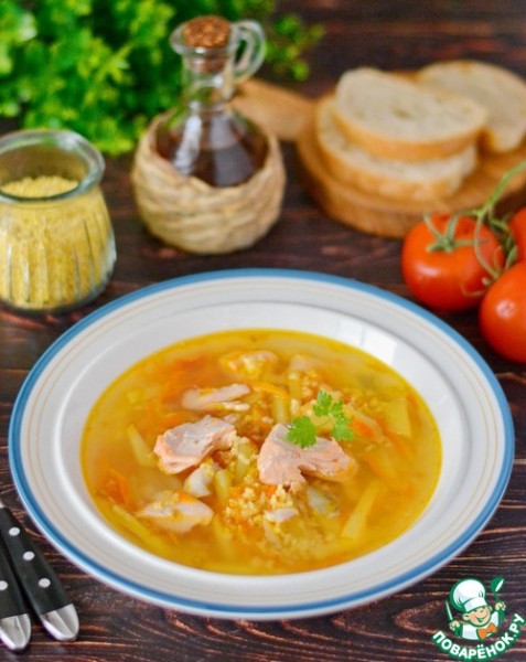 Суп из головы сёмги с пшеном Суп из головы сёмги с пшеном