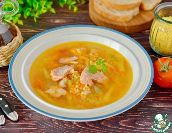 Суп из головы сёмги с пшеном Суп из головы сёмги с пшеном