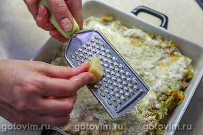 Лазанья с фаршем и кабачками