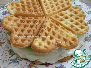 Вафельный торт с маскарпоне и киви